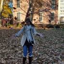 Playing in the autumn leaves in Philadelphia, PA.